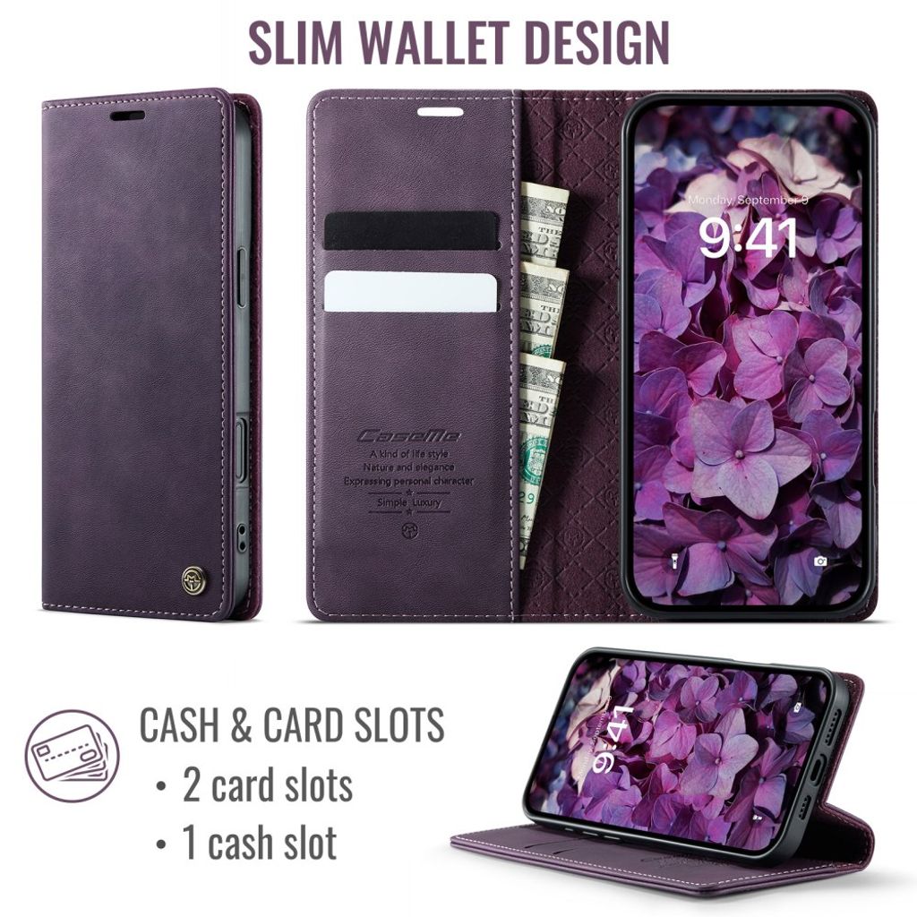CASEME iPhone 16 Plus Cover with Stand - Purple