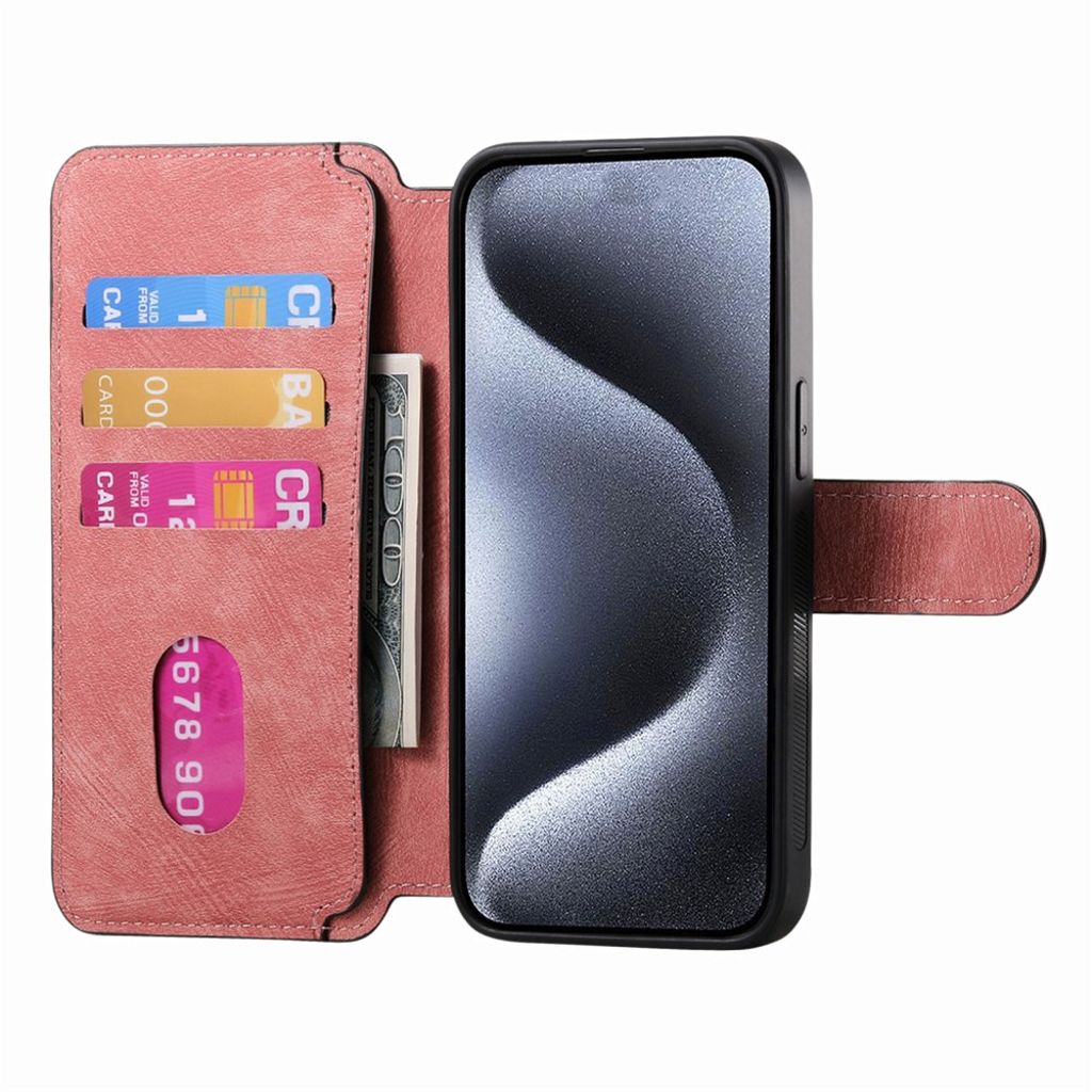 CASENEO iPhone 13 Pro Max Lompakkokotelo Irrotettava lompakko – Vaaleanpunainen