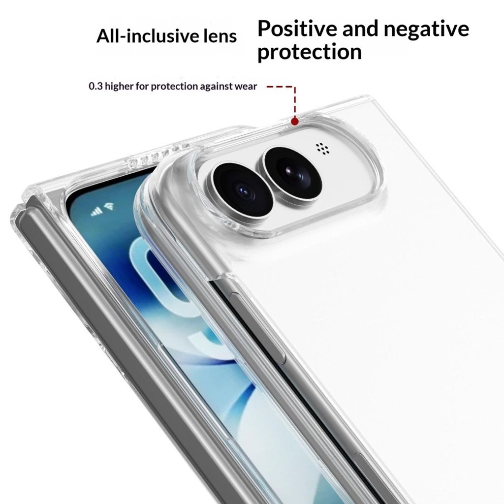 iPhone Fold Cover Anti-Drop - Gennemsigtig
