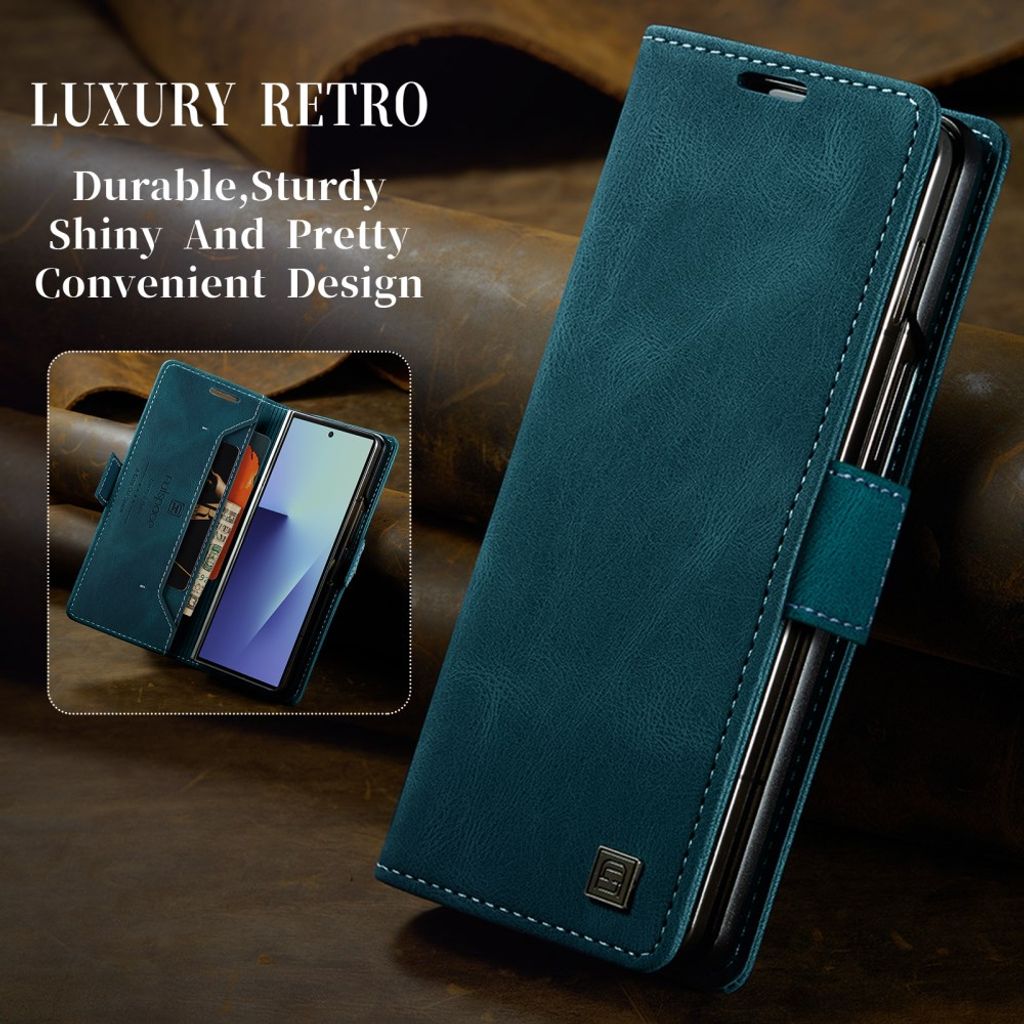 AUTSPACE Samsung Galaxy Z Fold8 Ultra Flip Cover med RFID blokering - Blå