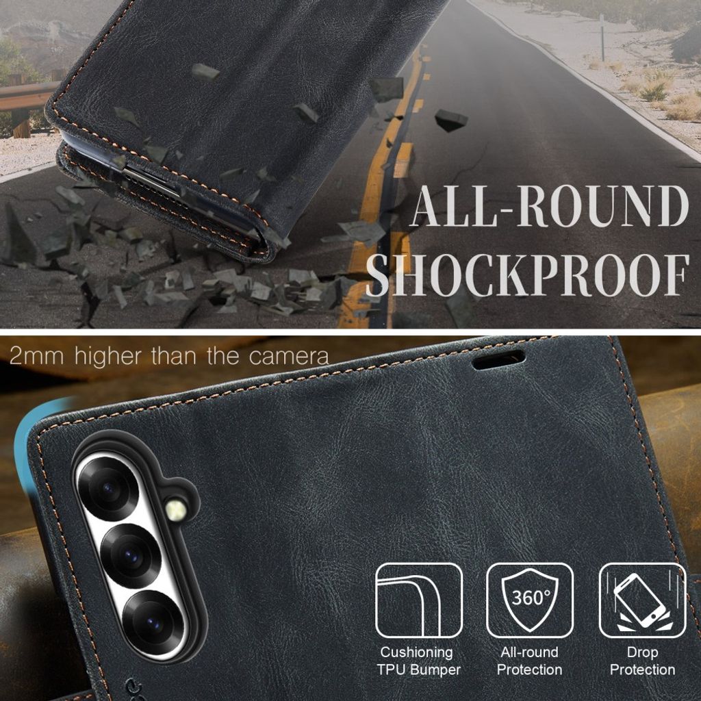 AUTSPACE Samsung Galaxy Z Fold8 Ultra Flip Cover med RFID blokering - Sort
