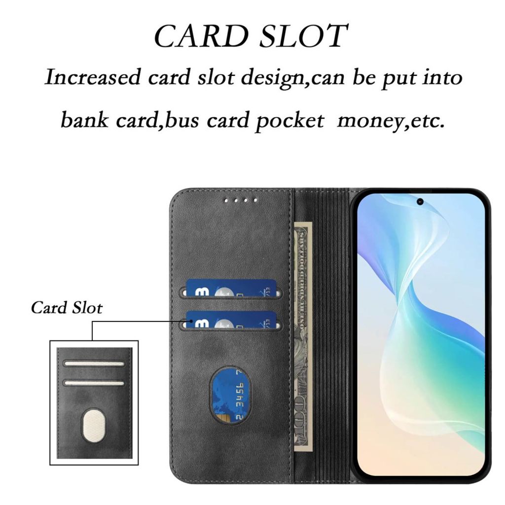 iPhone 18 Pro/17 Pro Lommeboketui PU-skinn RFID-blokkering - Svart
