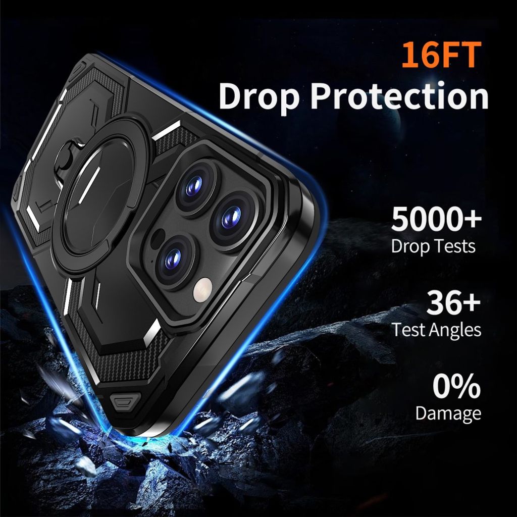 iPhone 13 Pro Max Magneettinen Case Jalustalla - Musta