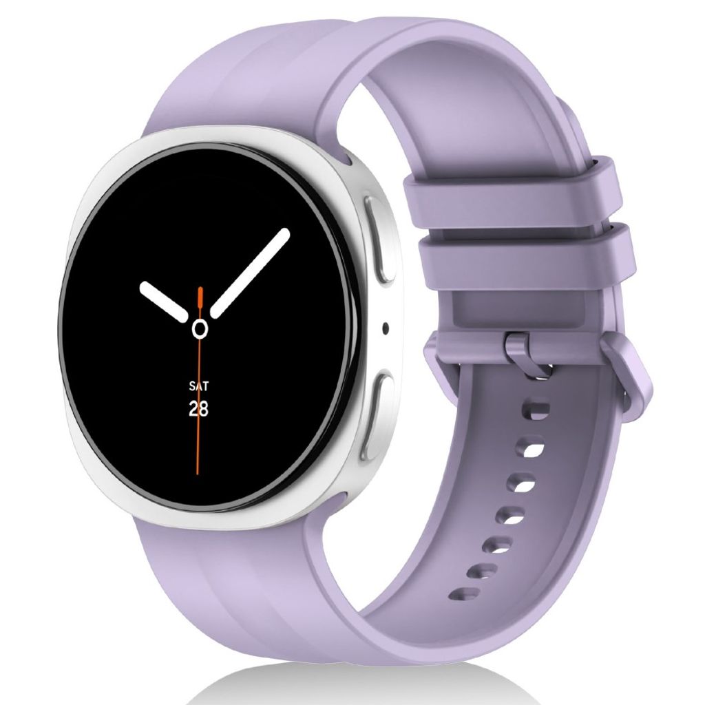 Samsung Galaxy Watch9/8/8 Classic Ensfarget silikon klokkerem S - Lys lilla