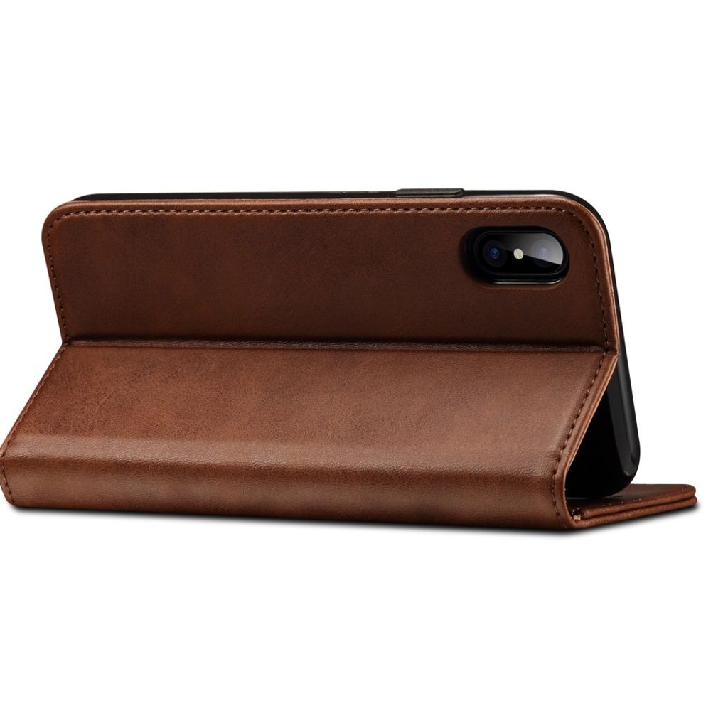 SUTENI iPhone X/XS Plånboksfodral med Stativ – Brun