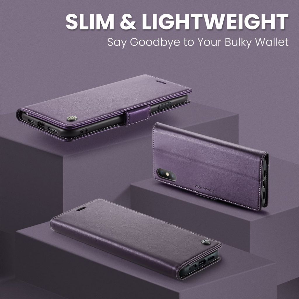 CASEME iPhone XS Max Pungetui RFID-blokerende – Lilla