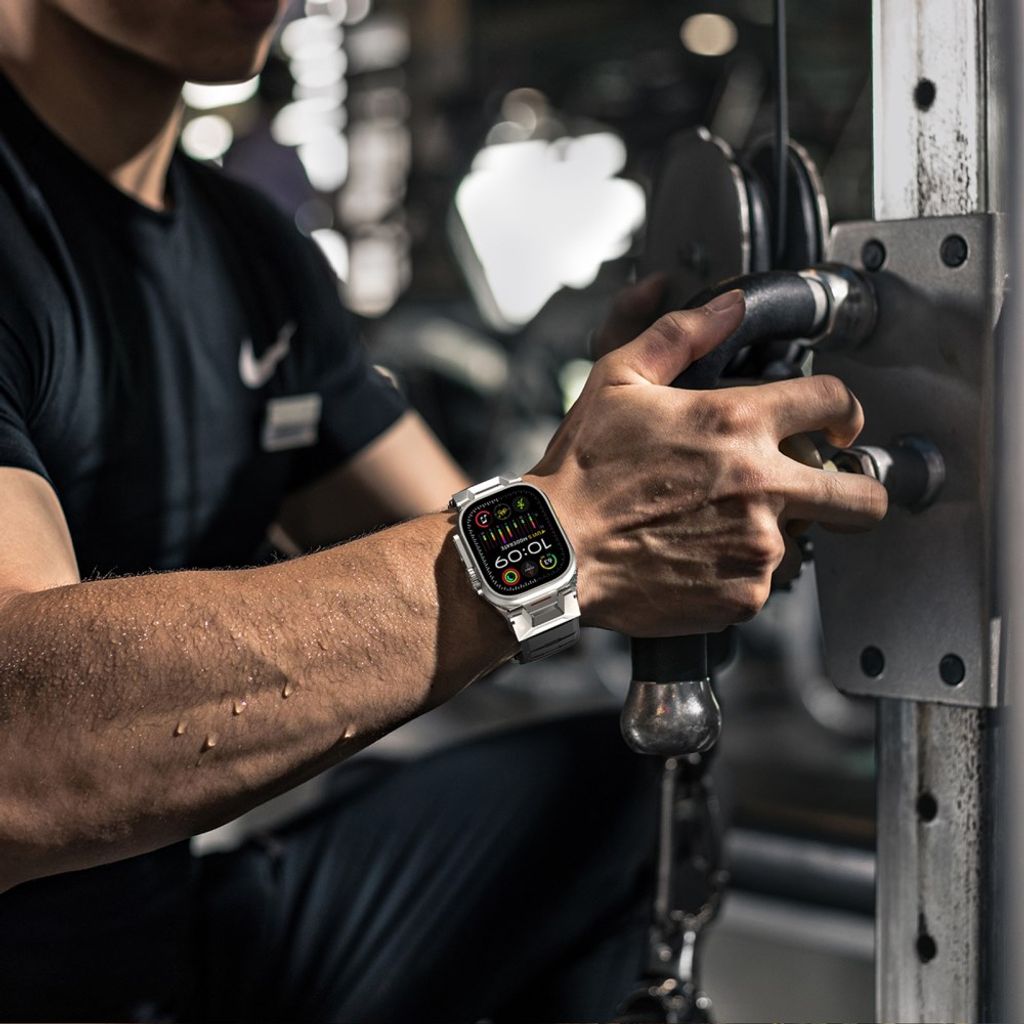 AHASTYLE WE30 Apple Watch 49/46/44/42mm Klockarmband i Fluorgummi - Svart