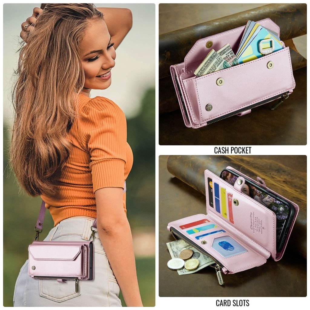 CASEME iPhone 16 Plus Cover with 10 Card Slots - Pink