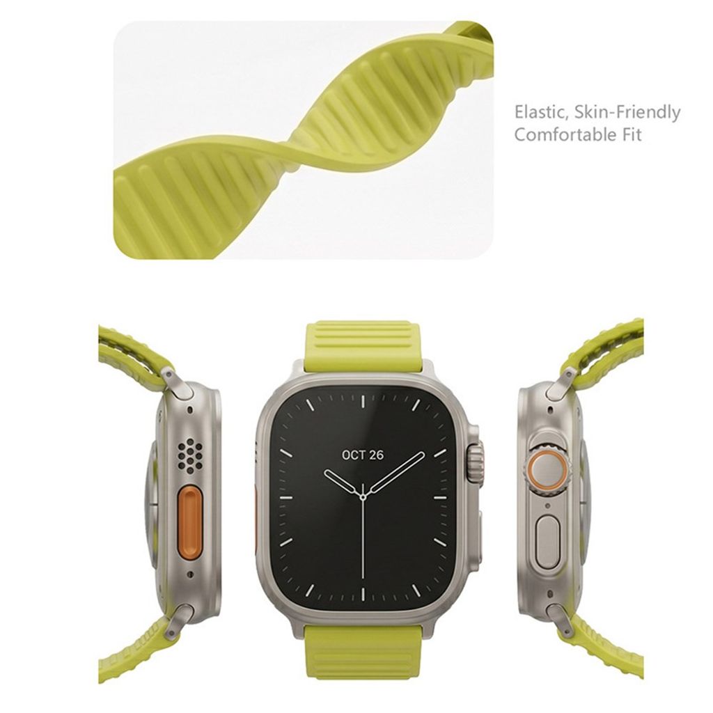 Apple Watch 42/41/40/38mm Silikon klokkerem Magnetisk lukking - Rød