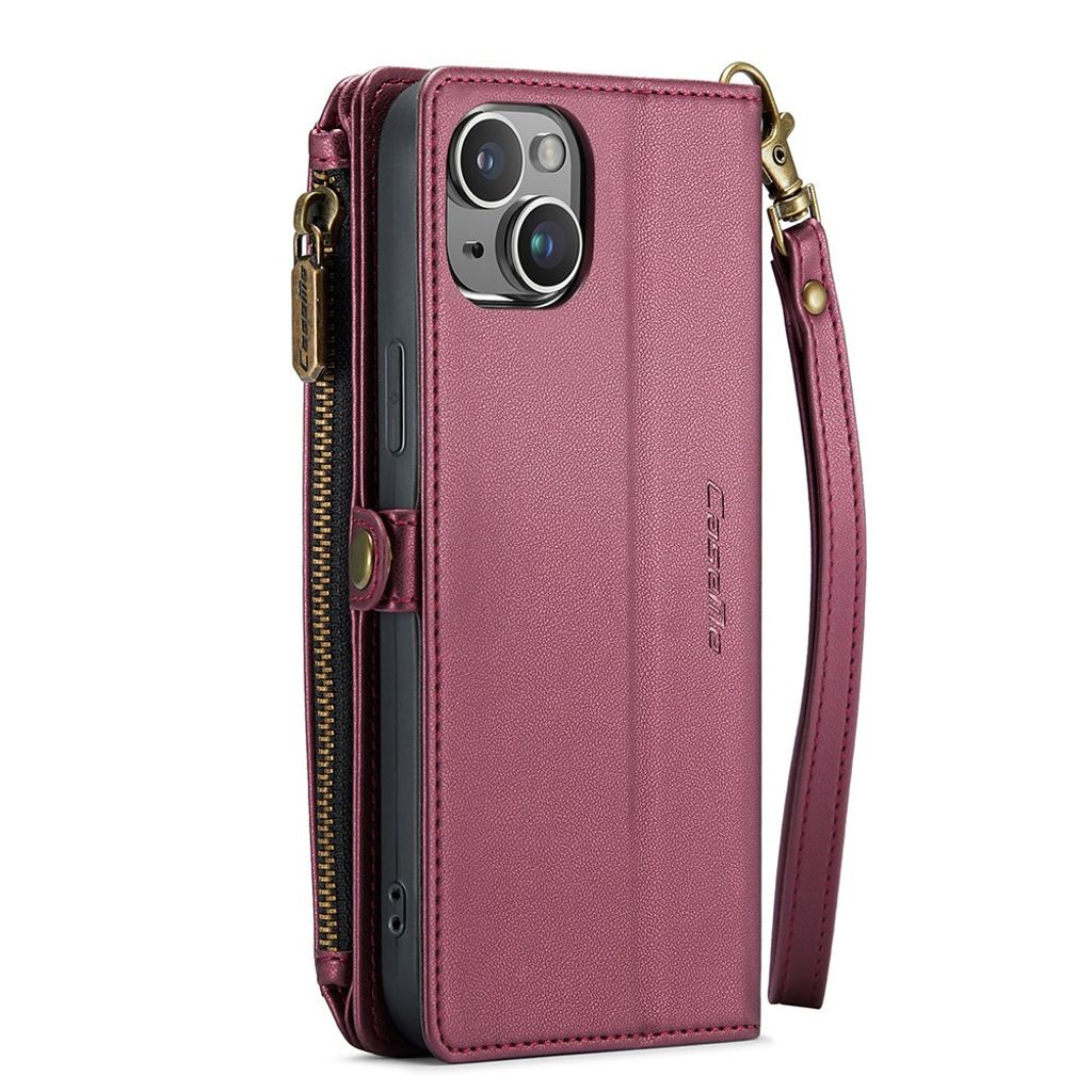 CASEME iPhone 14 Plus Plånboksfodral RFID-blockerande Stativ - Röd