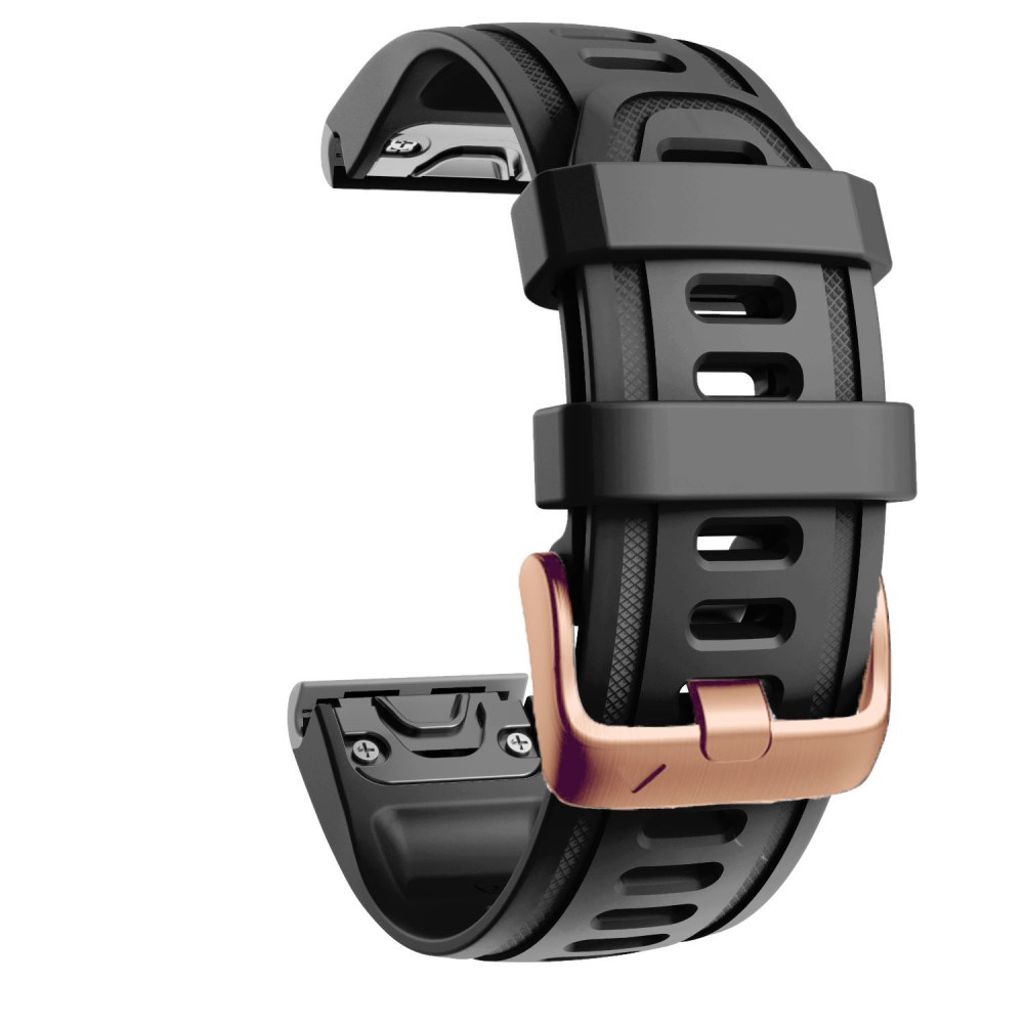 Garmin Fenix ​​​​7S/6S/5S/Instict 2 etc. Silicone Watch Strap - Black