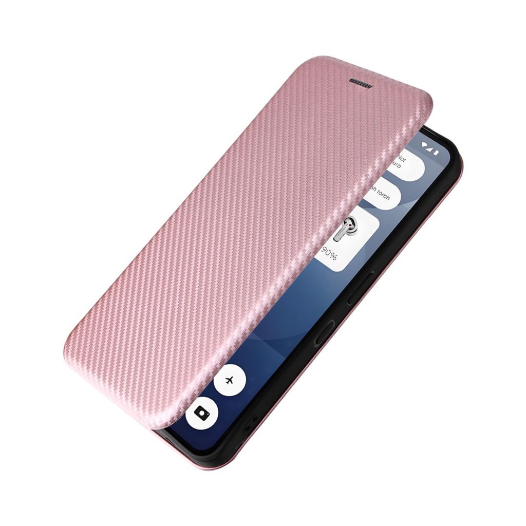 Nothing Phone (3a) Cover med PU-læder og kulfibertekstur - Rosaguld