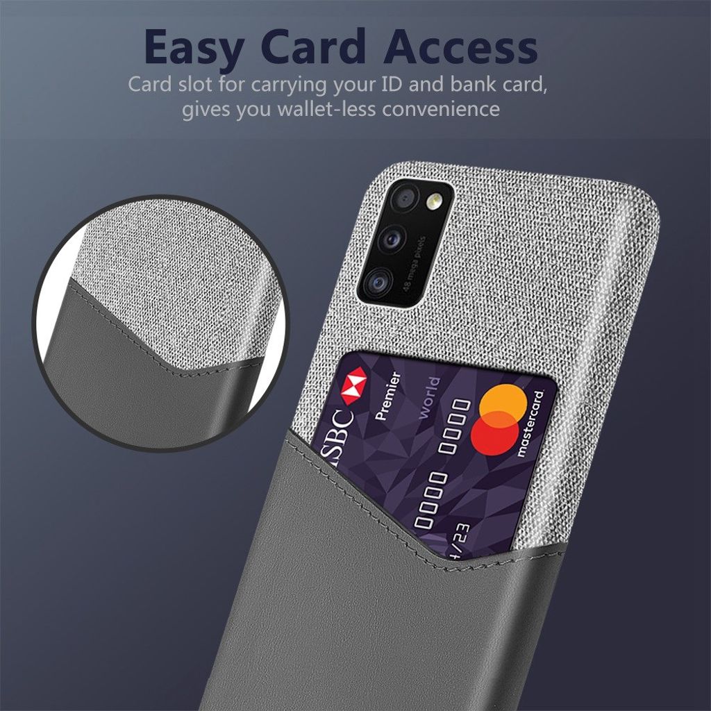 KSQ Samsung Galaxy A41 Cover med Kortplads - Grå