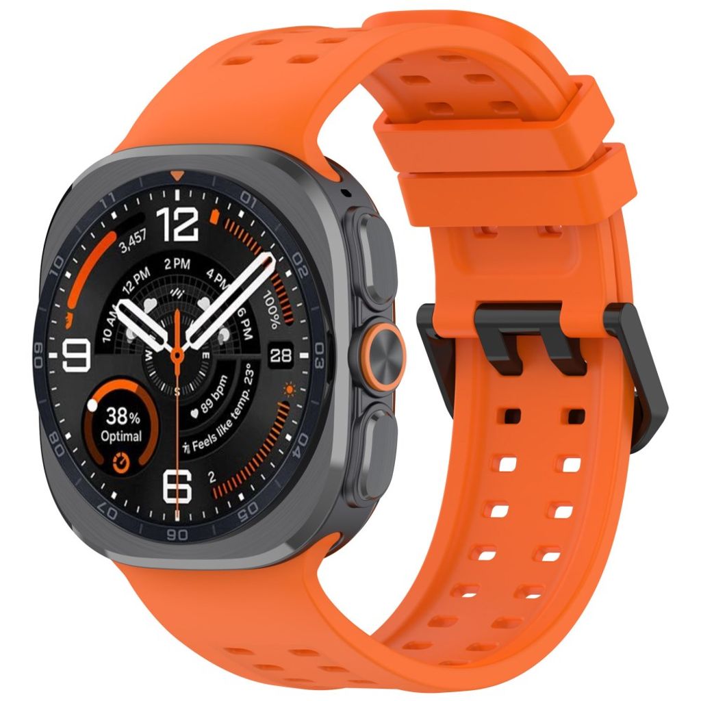 Samsung Galaxy Watch Ultra/Ultra2 silikon klokkerem med dobbeltstiftspenne - Oransje