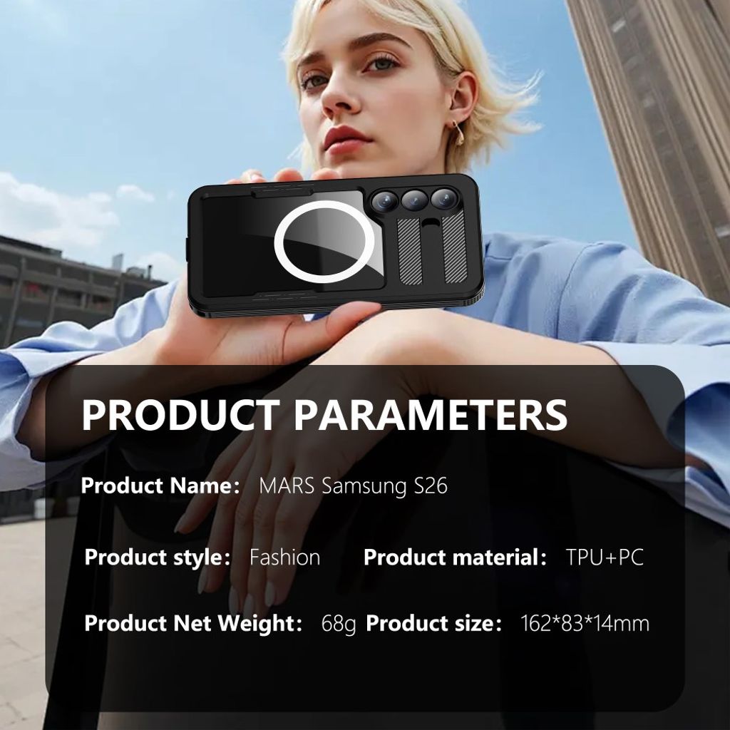 REDPEPPER Samsung Galaxy S26 MagSafe-deksel - Gjennomsiktig/Svart