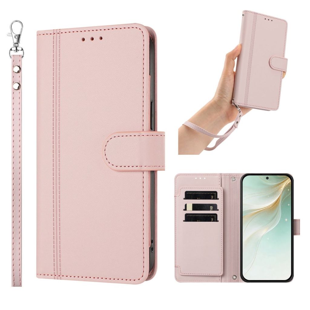 Xiaomi 17T Lompakkokotelo käsihihnalla - Vaaleanpunainen