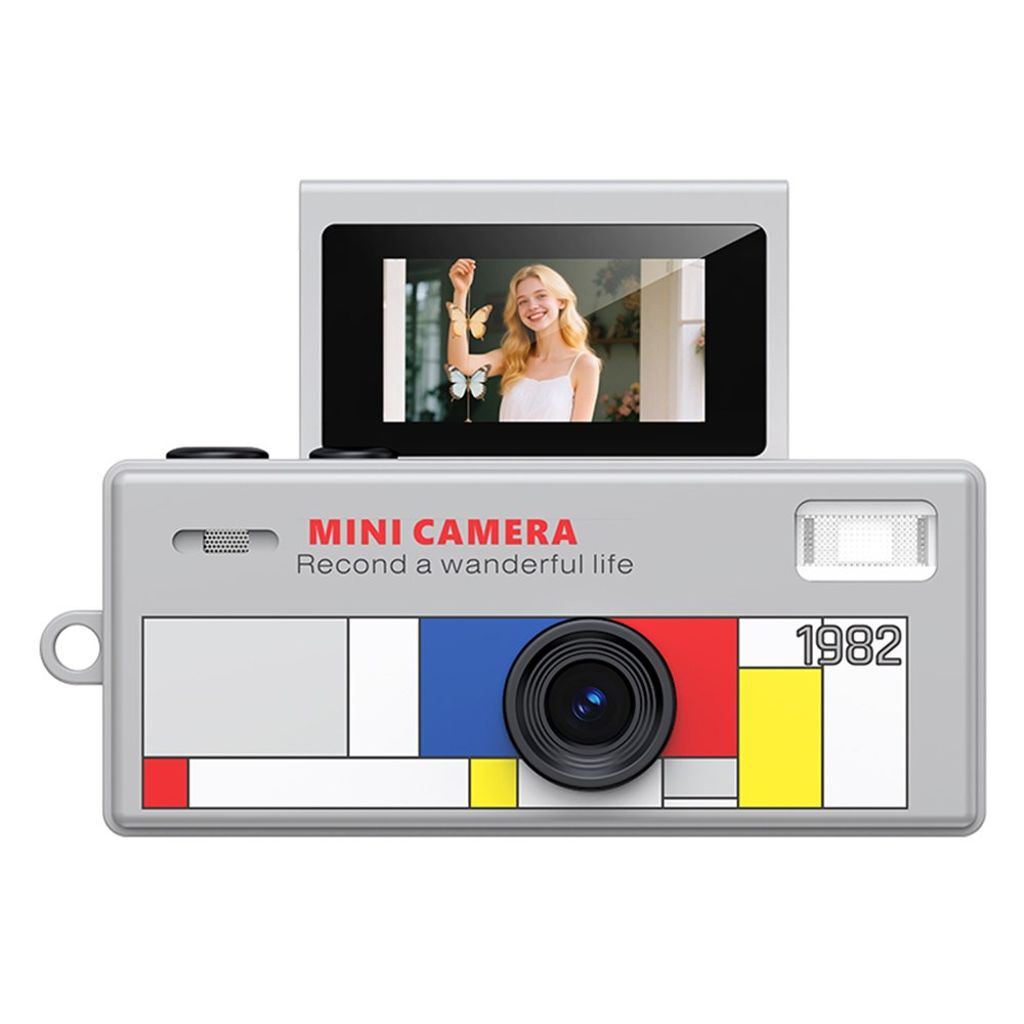 LK-030 Mini digitalkamera 720P HD med nyckelring och 0.96" display – Grå