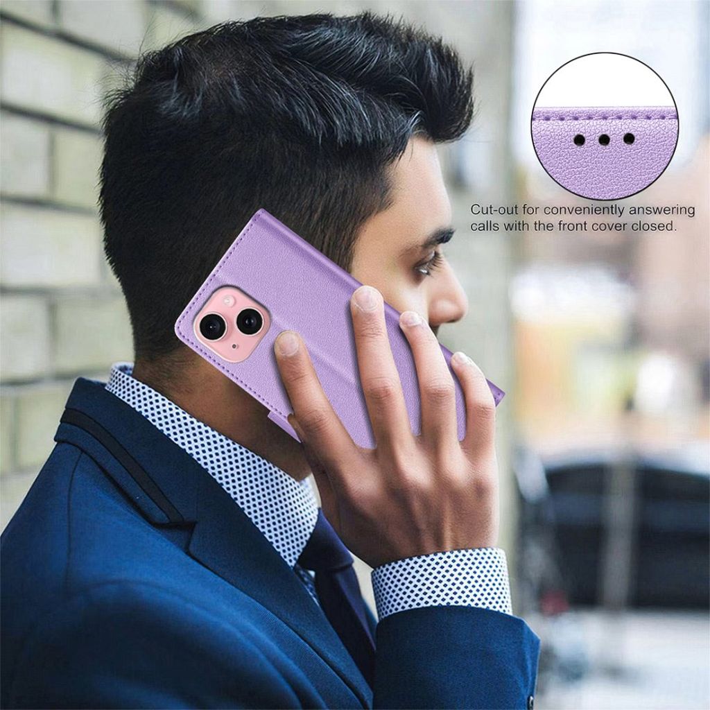 BINFEN COLOR iPhone 13/14 Wallet Cover RFID Blocking - Purple