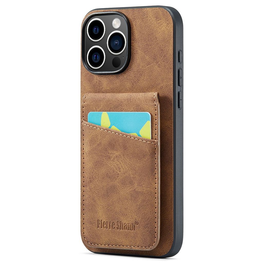 FIERRE SHANN iPhone 16 Pro Deksel med Kortspor - Brun