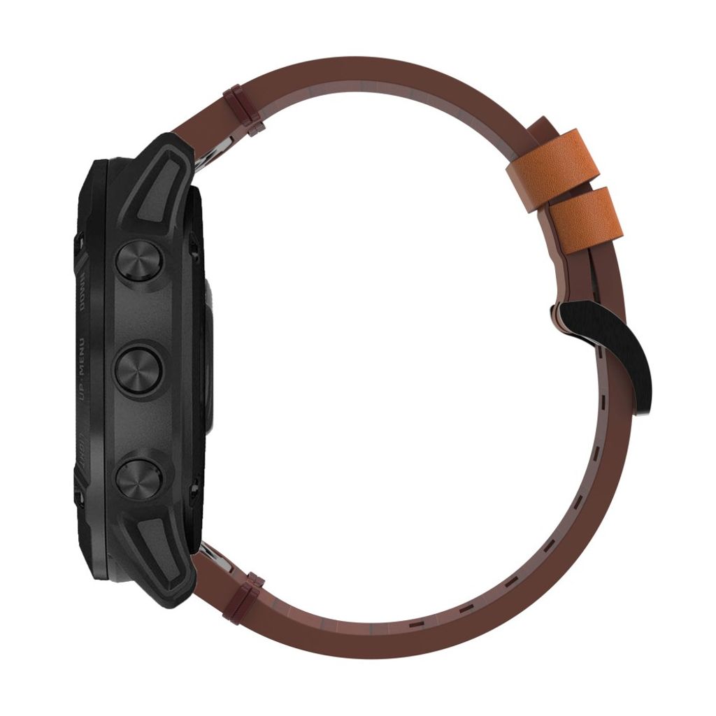 Garmin Fenix 3/3HR/5X/5X Plus/6X Klokkereim Ekte Lær - Brun
