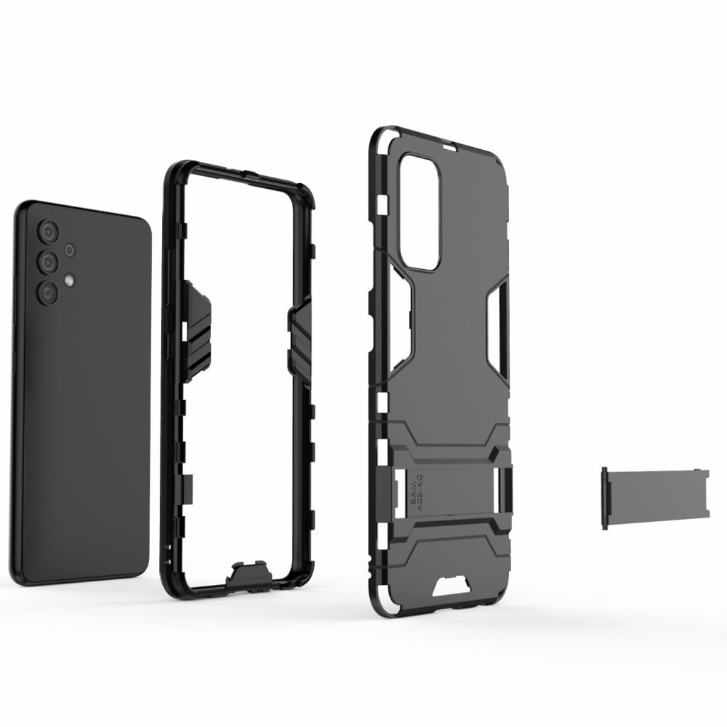 Samsung Galaxy A32 4G -kuori jalustalla – musta