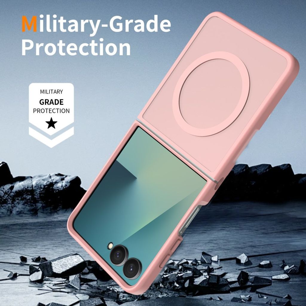 Samsung Galaxy Z Flip8 MagSafe kuori akryylitakalla - Vaaleanpunainen