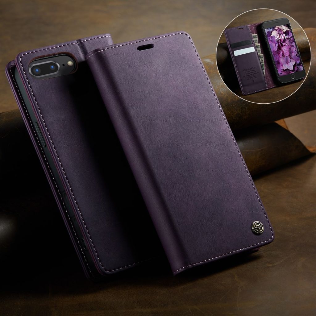 CASEME iPhone 6 Plus / 7 Plus / 8 Plus Kotelo Jalusta - Violetti