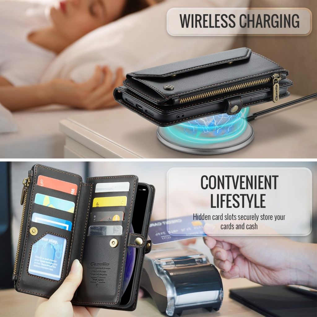 iPhone XS Max Pungetui CASEME C36 RFID-blokerende - Sort