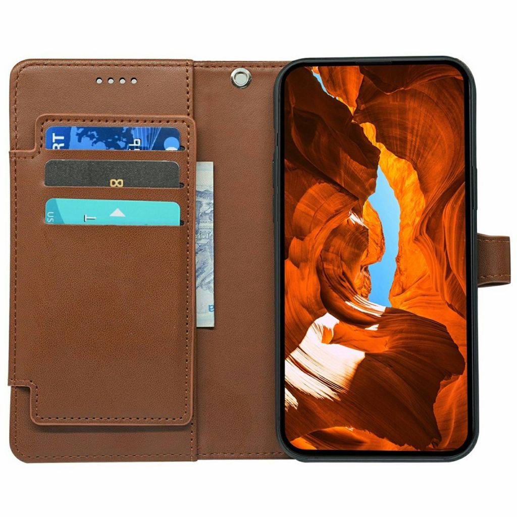 OnePlus 15 5G Lompakkokotelo 9 Korttipaikkaa Jalustalla – Ruskea