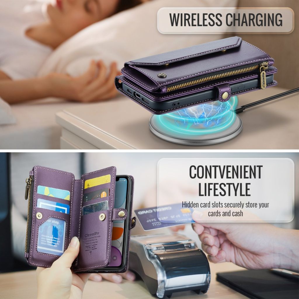 CASEME iPhone 11 Kotelo 10 Korttipaikka - Violetti