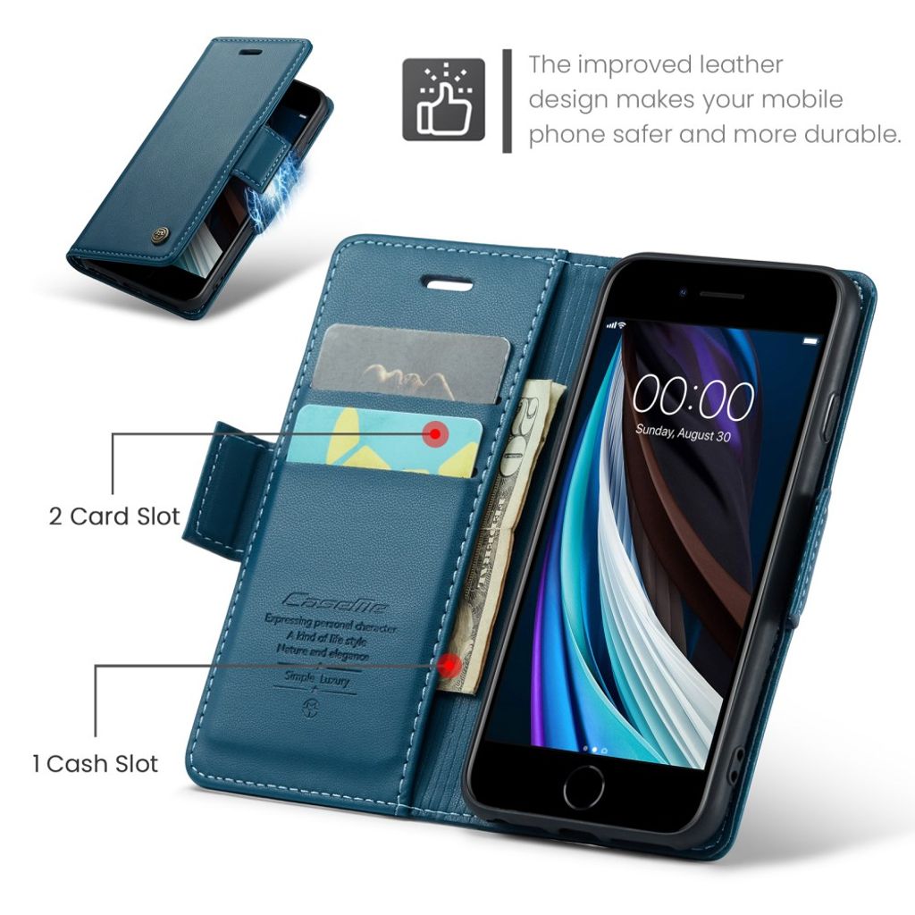 CASEME iPhone 6/6s/7/8/SE 2020/2022 Fodral med Kortfack - Blå