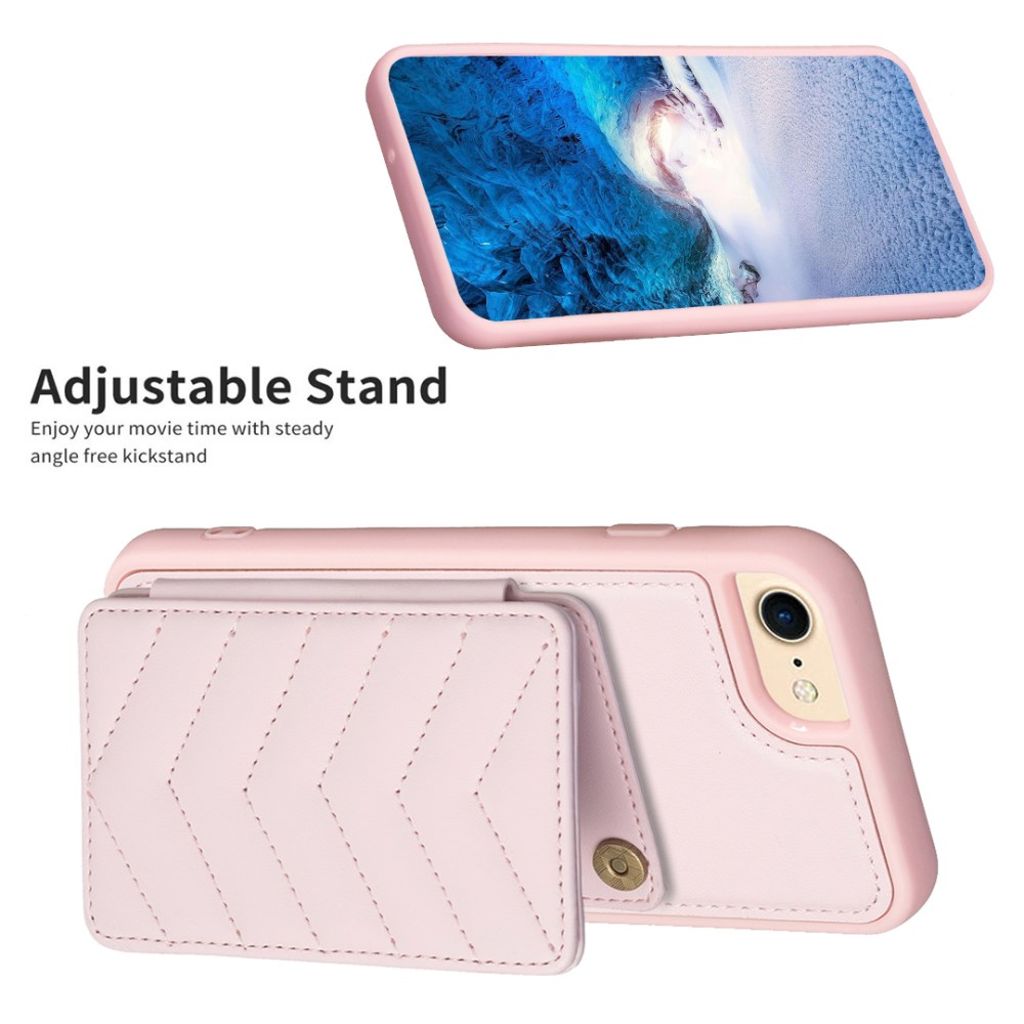 iPhone 6/6s/7/8/SE 2020/2022 Skal med Stativ - Rosa