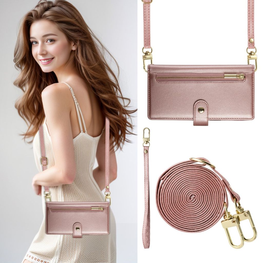 Samsung Galaxy S26 Plånboksfodral med Rem och Korthållare - Rosa