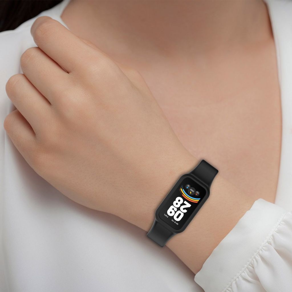 Xiaomi Smart Band 9 Active/Redmi Band 3 Silikon klokkerem med deksel - Svart