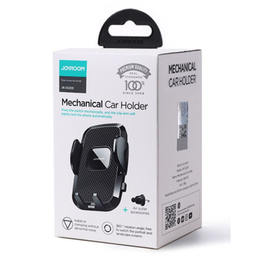 JOYROOM JR-ZS259 Telefonhållare Bil med 360° Fästen i Luftventil – Svart