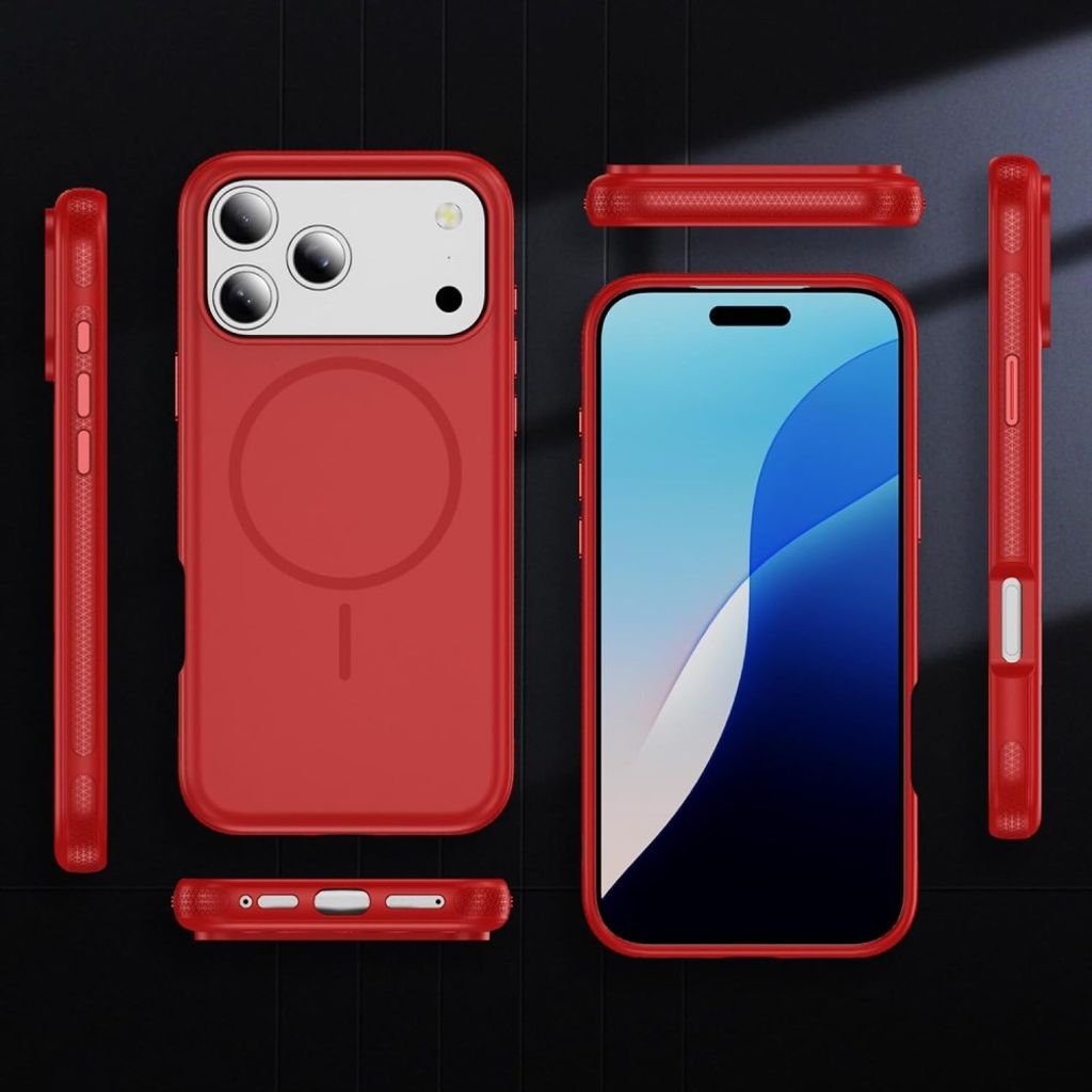 MagSafe-kompatibelt deksel til iPhone 18 Pro Max/17 Pro Max – rødt