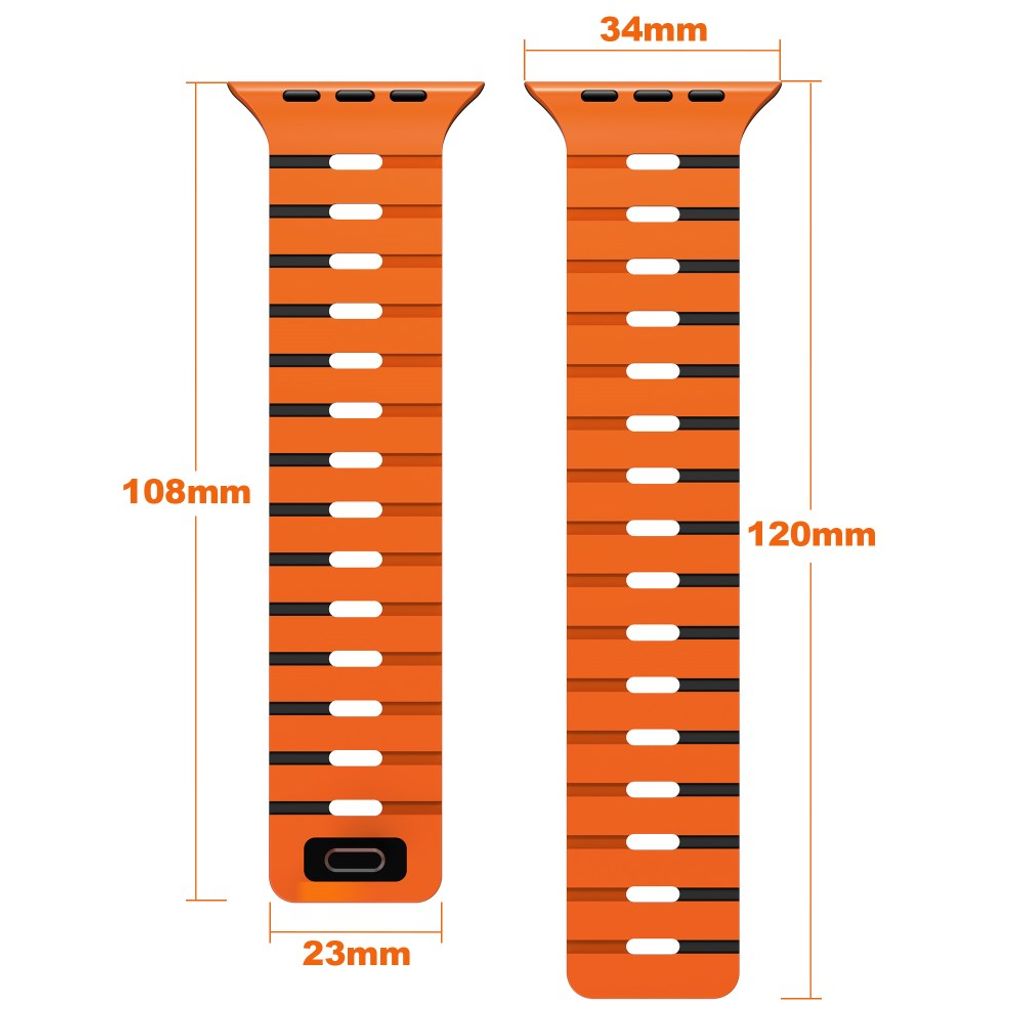 Apple Watch 49/46/44/42mm Tvåfärgat Klockarmband Silikon - Blå/Vit