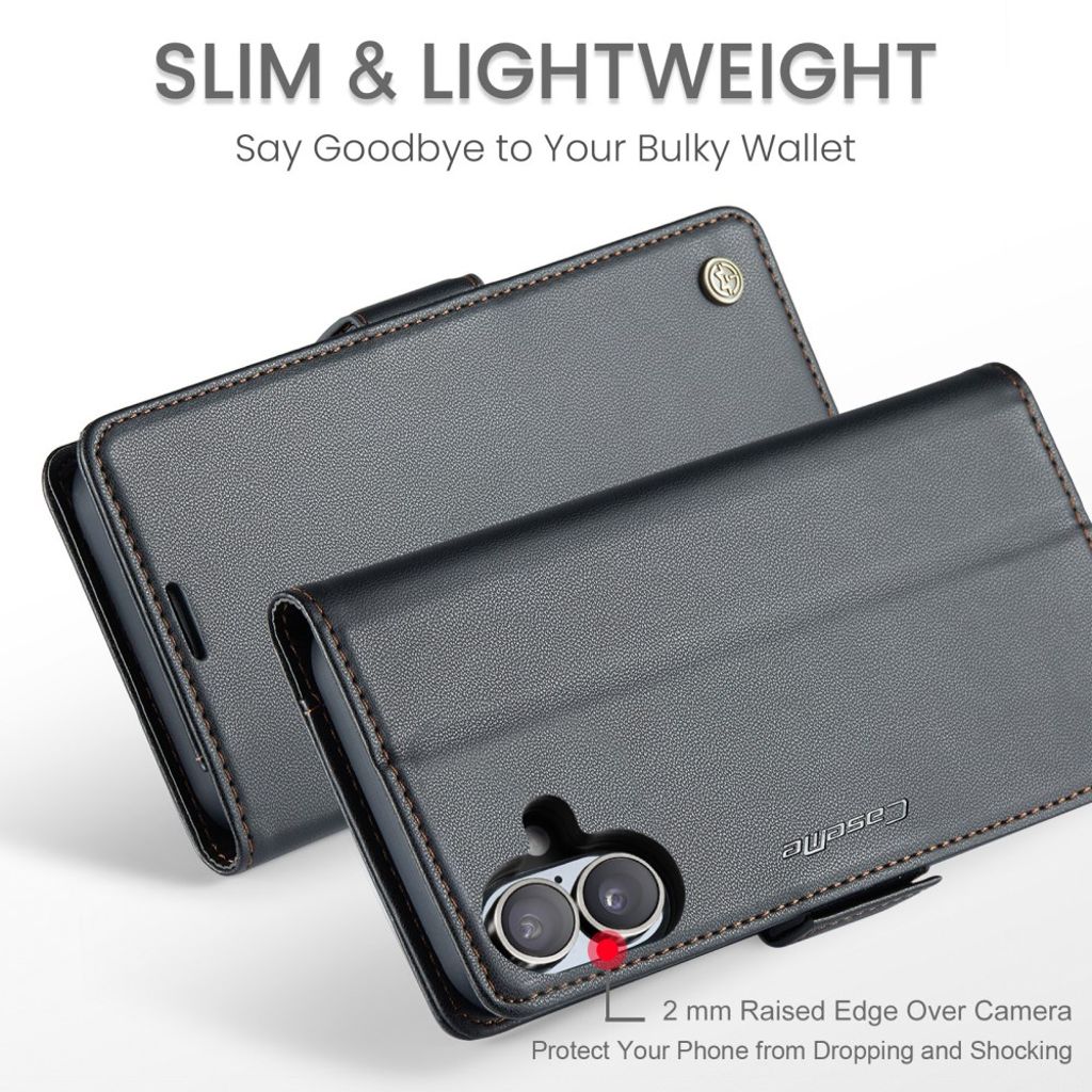 CASEME iPhone 16 Plus Cover with Card Slots - Black