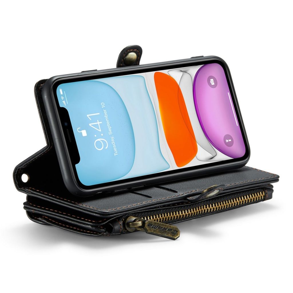 CASEME iPhone 11 Kotelo 10 Korttipaikka - Musta