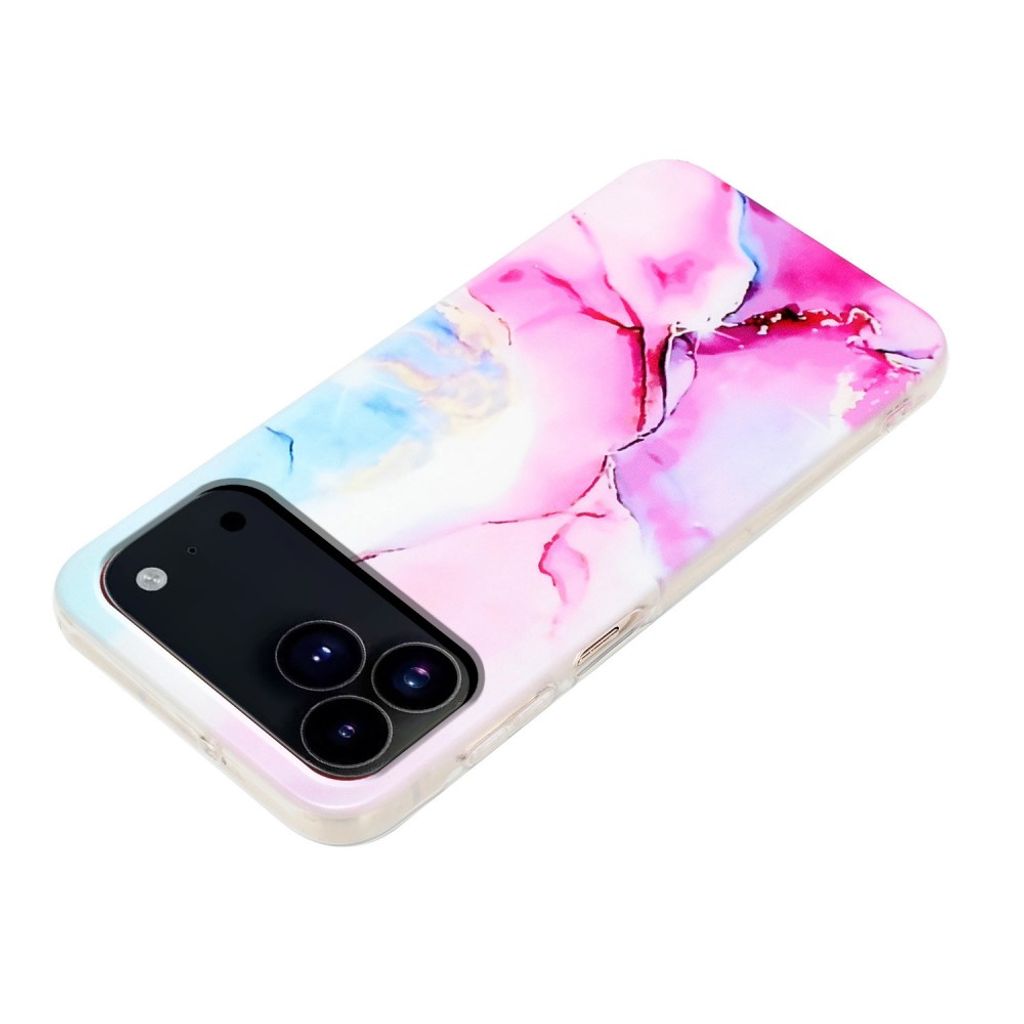 iPhone 18 Pro/17 Pro Skal Marmormönster TPU - Rosa/Blå