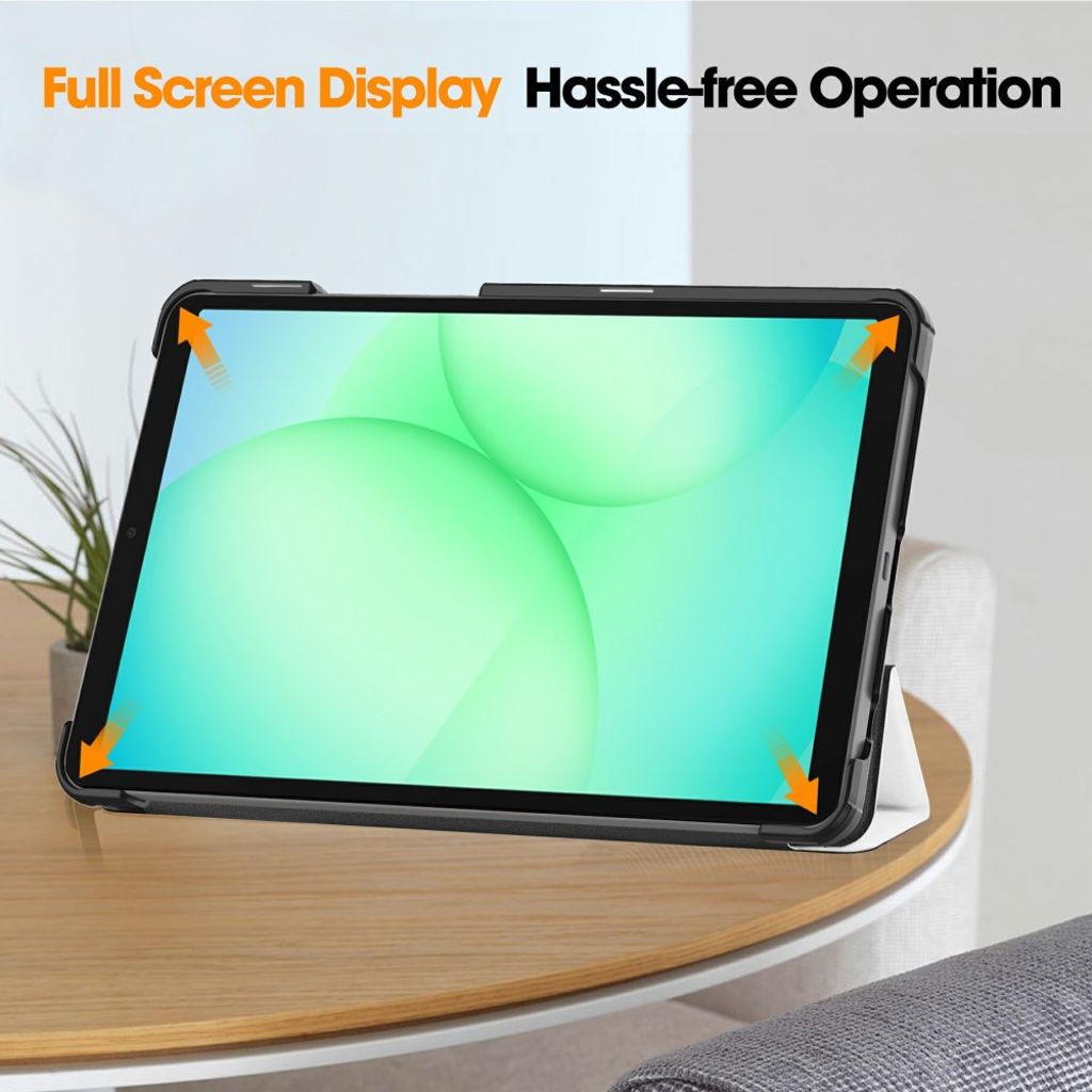 Samsung Galaxy Tab A11/A9 Etui Støtsikker PU-lær - Hvit