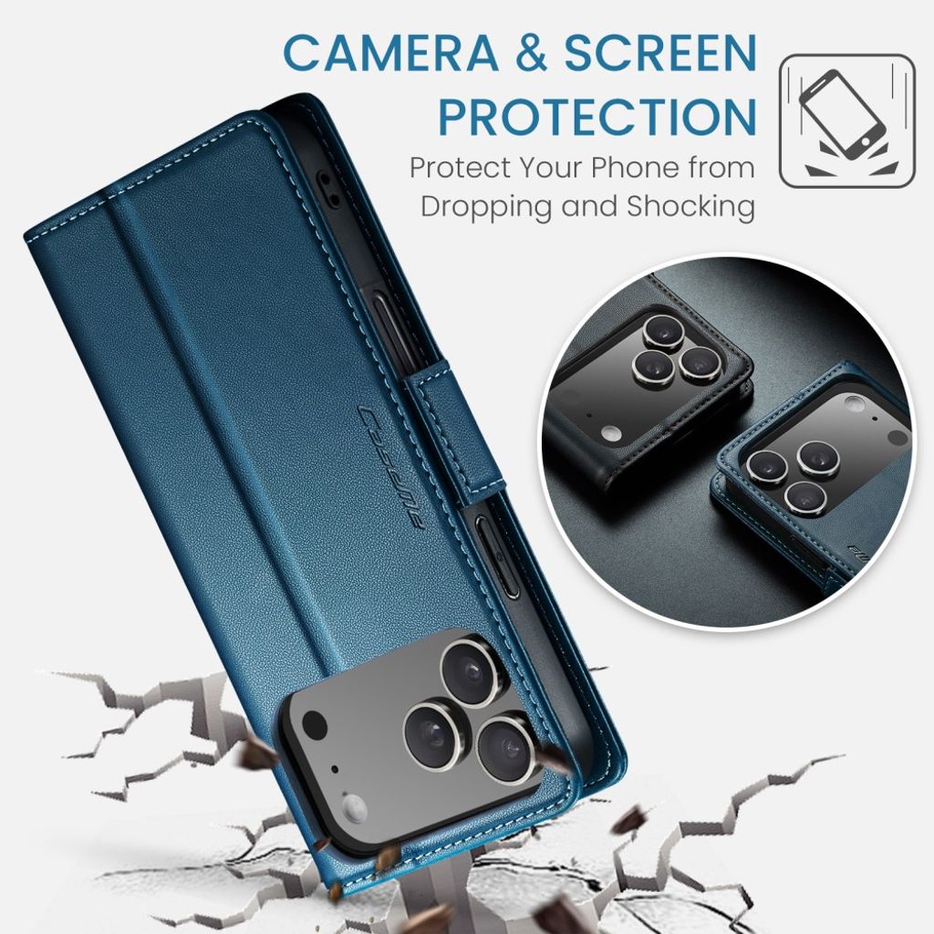CASEME iPhone 17 Pro Max Etui med Kortspor - Blå