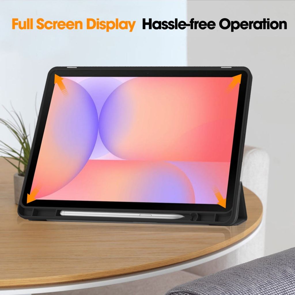 Samsung Galaxy Tab S10 Lite Etui med Stativ og Pennespor - Svart
