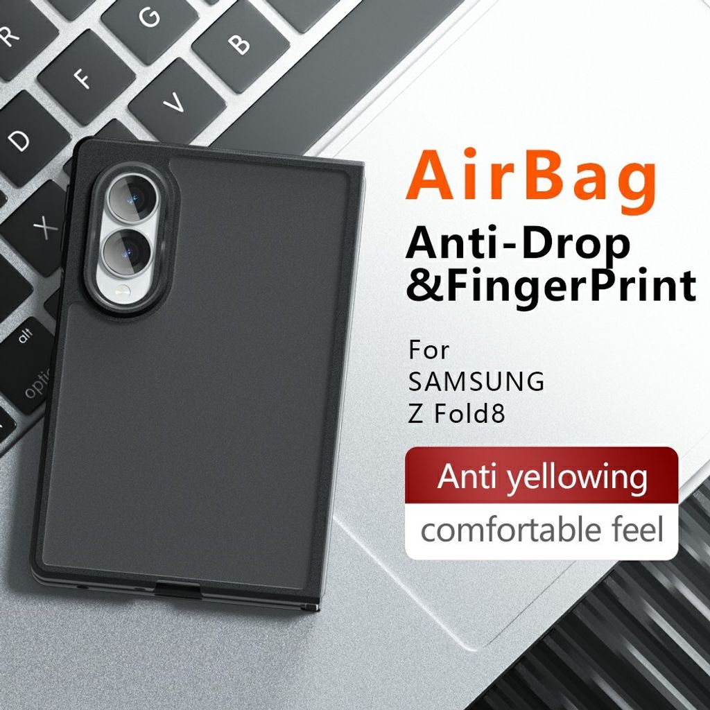 Samsung Galaxy Z Fold8 Mat Cover - Gennemsigtig sort