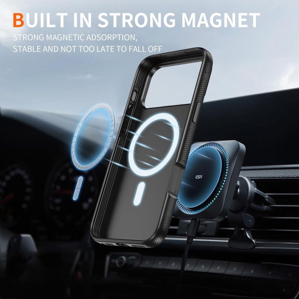 iPhone 18 Pro Max/17 Pro Max-deksel MagSafe-kompatibelt – svart