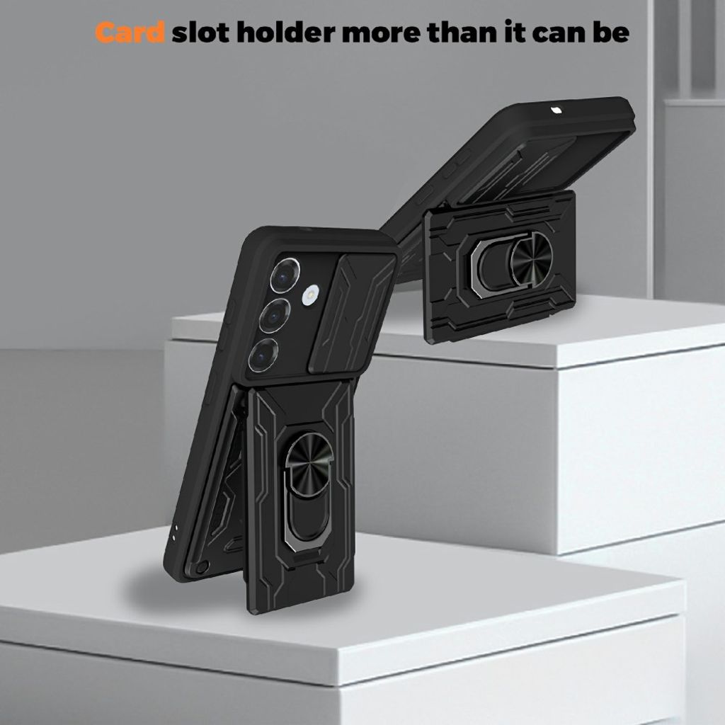 Samsung Galaxy A37 5G Deksel med stativ og kamerabeskyttelse – Hvit