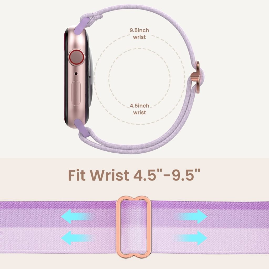 AHASTYLE WE26 Apple Watch 49 / 46 / 44 / 42mm Punottu nailoninen kellonranneke - Violetti
