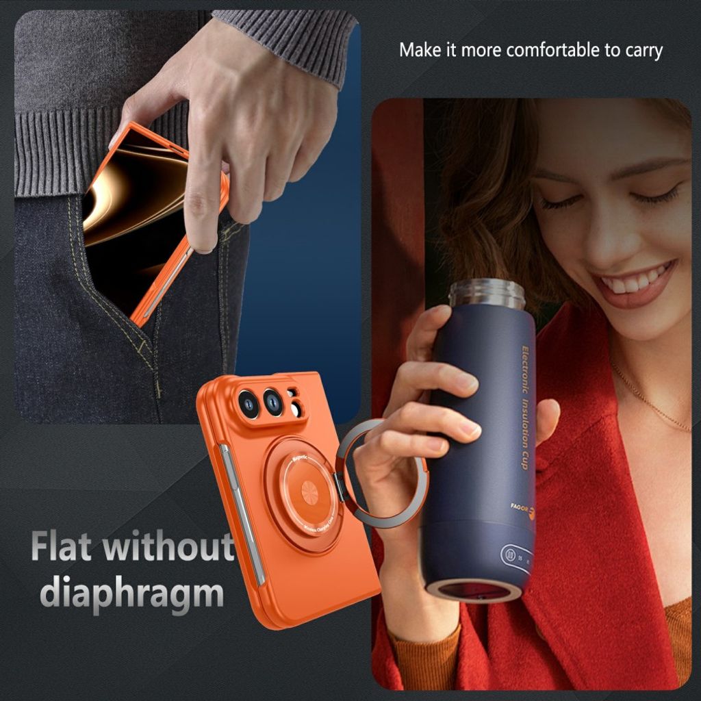 iPhone Duo MagSafe-skal med roterande ringhållare - Orange
