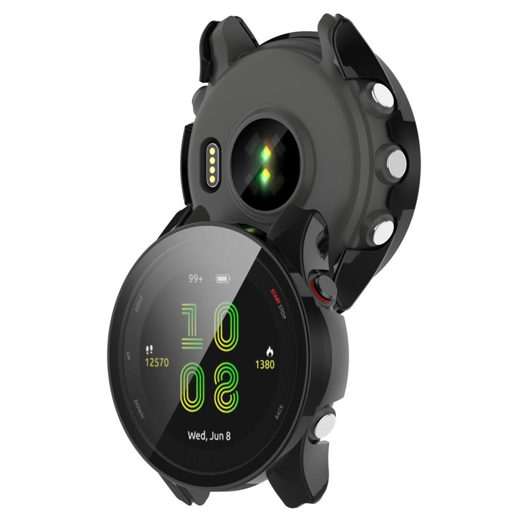 Garmin Forerunner 255 Skal med Skärmskydd i Härdat Glas – Svart