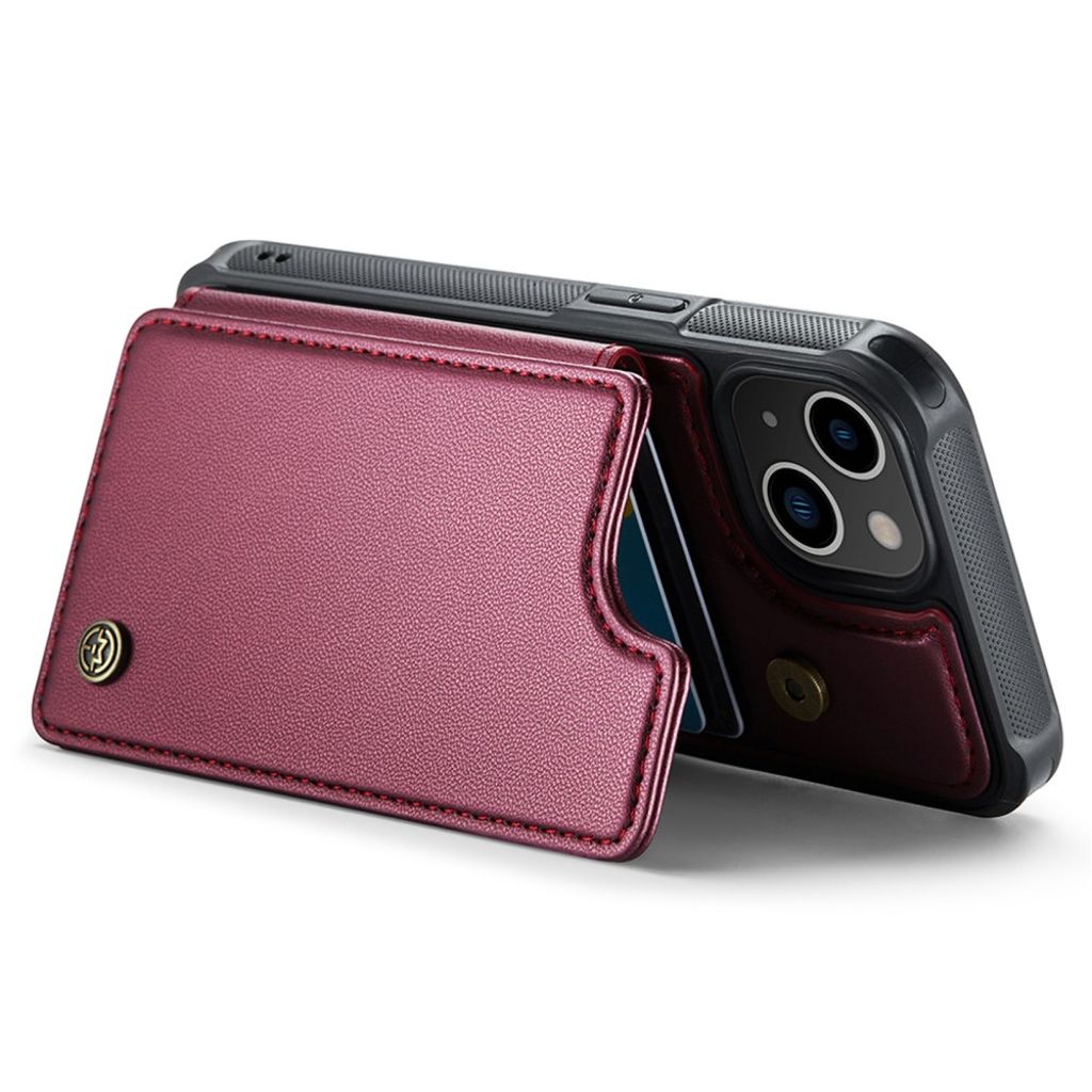 CASEME C22 iPhone 13 Wallet Case RFID Blocking - Red